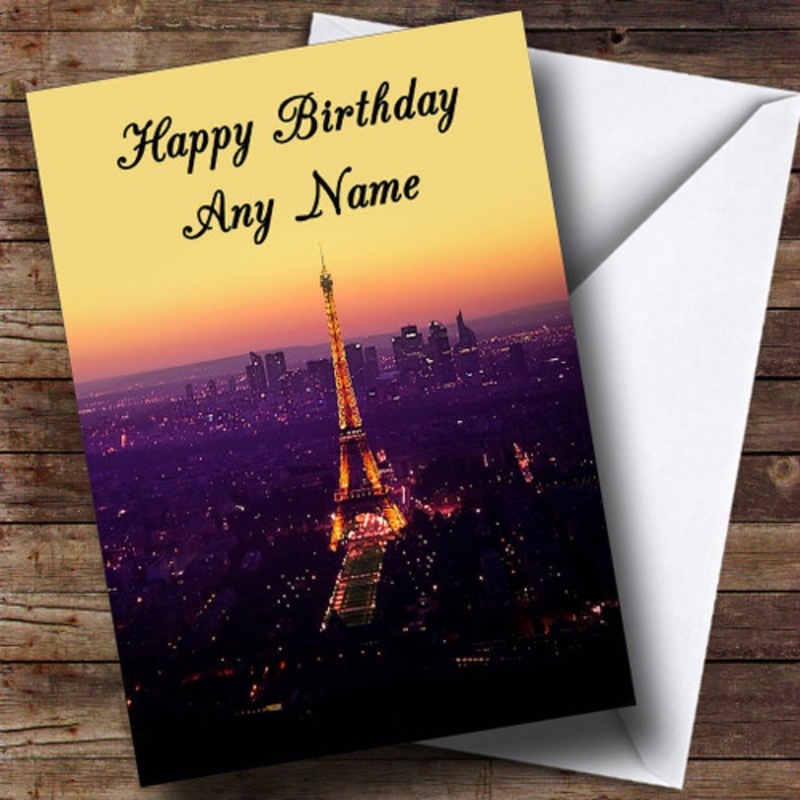 Eiffel Tower Paris France Personalised Birthday Card – The Card Zoo