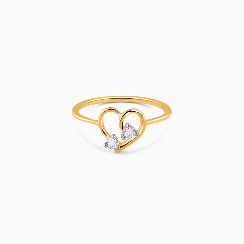 Gold Heartlocked Diamond Ring