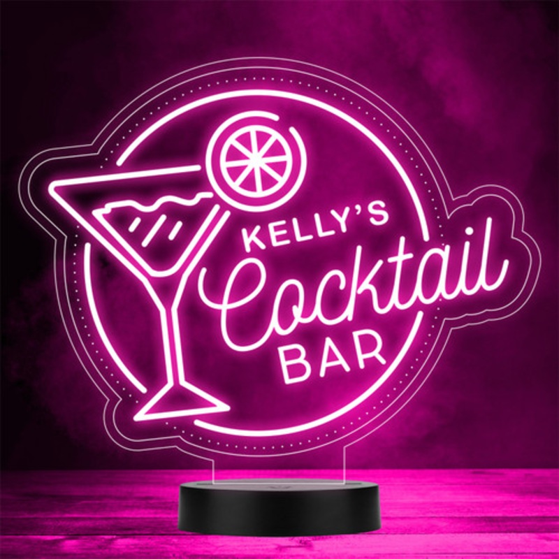 Martini Glass Round Cocktail Home Bar Man Cave Gift Colour Change Night Light – The Card Zoo