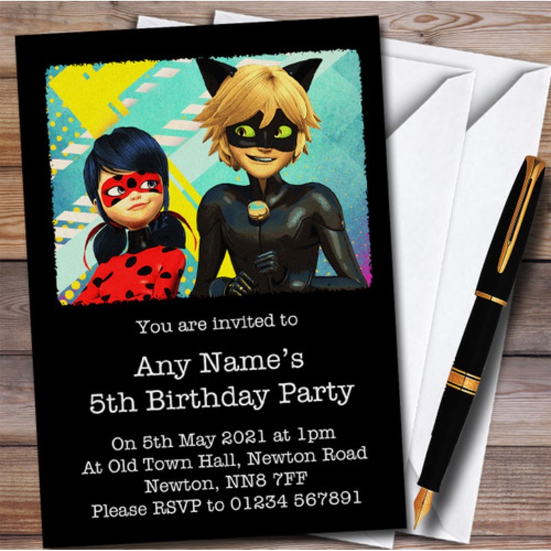 Miraculous Ladybug Bright Children’s Personalised Birthday Party Invitations – The Card Zoo