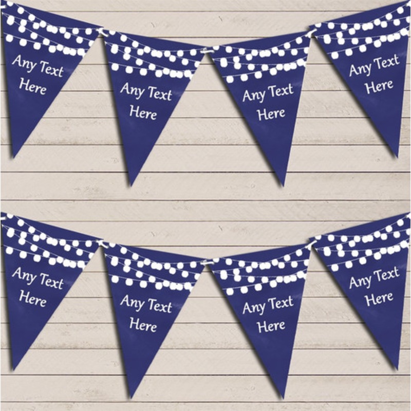 Navy Blue Watercolour Lights Tea Party Bunting Garland Party Banner – The Card Zoo