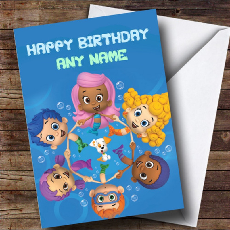 Personalised Bubble Guppies Blue Children’s Birthday Card – The Card Zoo