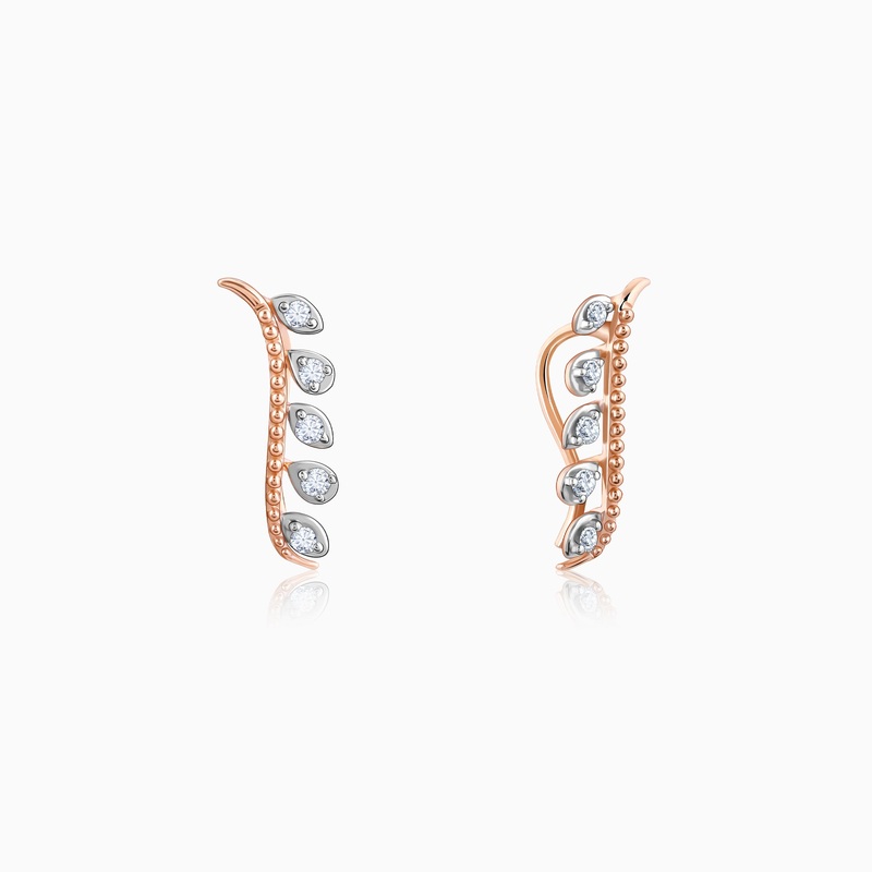 Rose Gold Diamond Climbers Earrings
