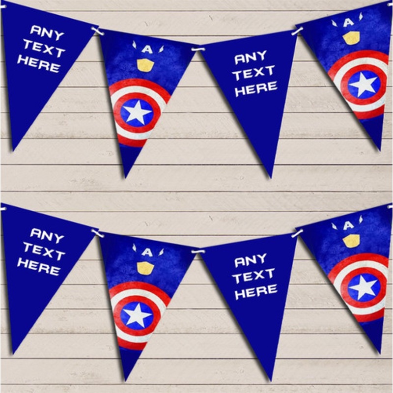 Superhero Captain America Children’s Birthday Bunting Garland Party Banner – The Card Zoo