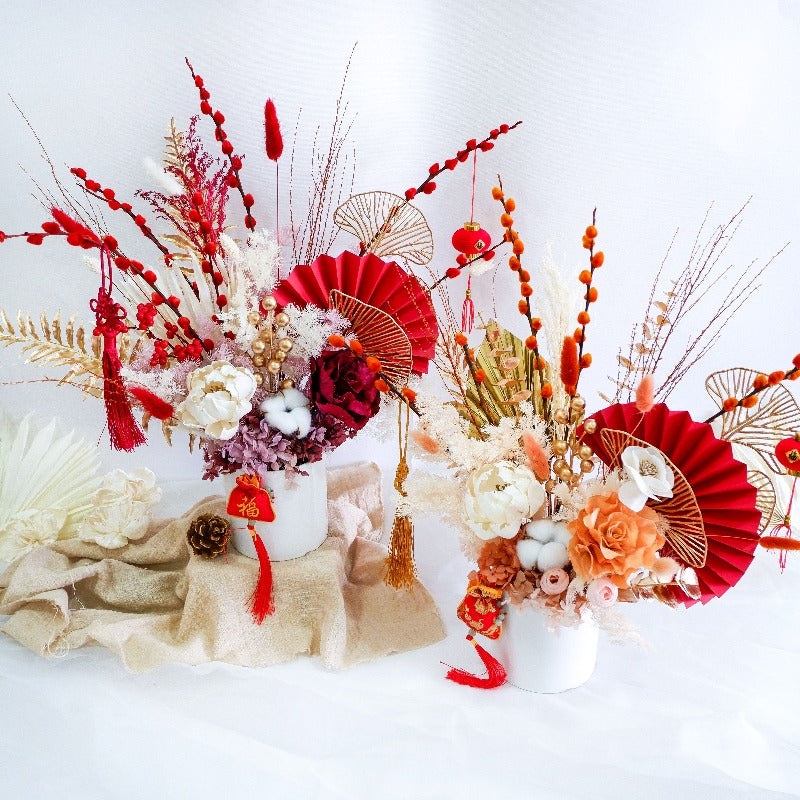 &   Festive Artificial & Preserved Blossoming Centerpiece (Klang Valley Delivery)