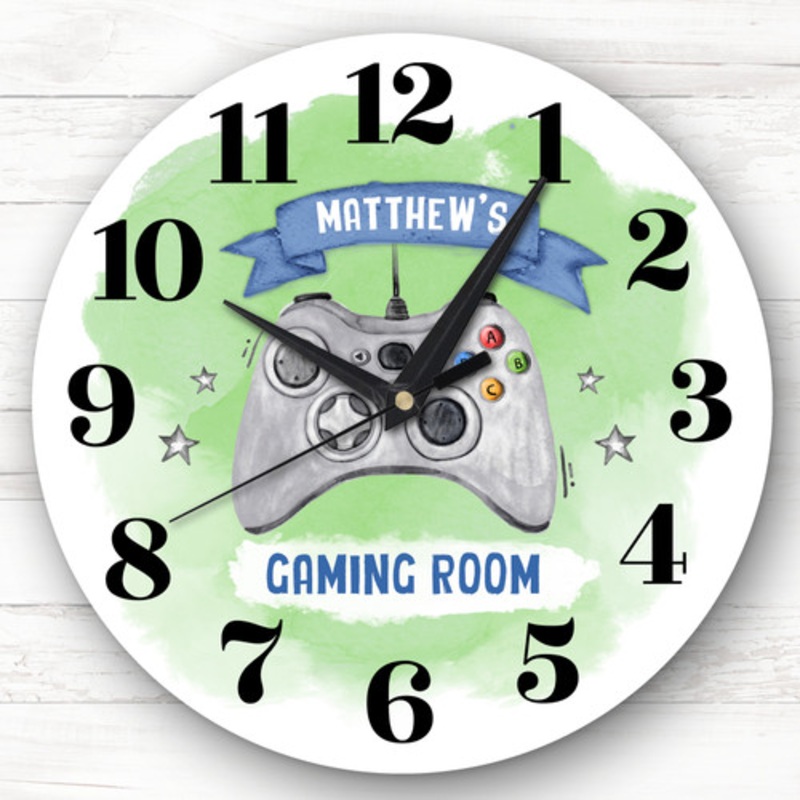 Green Gaming Room Controller Custom Gift Personalised Clock – The Card Zoo