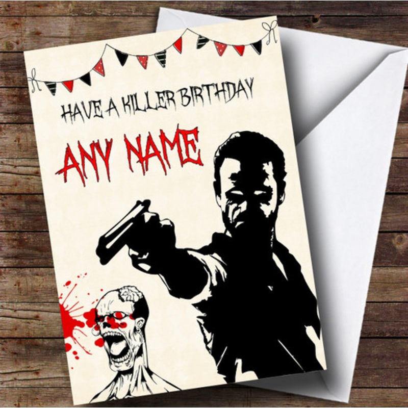 Killer Rick Grimes The Walking Dead Personalised Birthday Card – The Card Zoo
