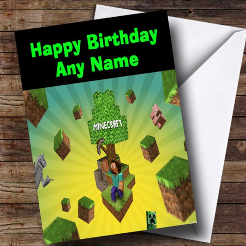 Minecraft Characters Personalised Children’s Birthday Card – The Card Zoo