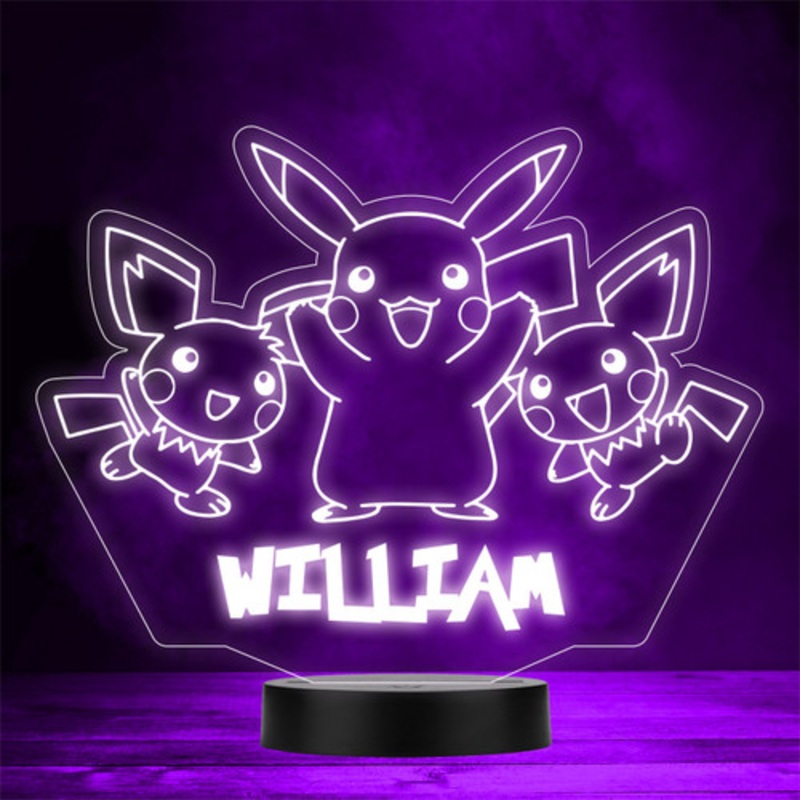Pokemon Pikachu Personalised Gift Colour Changing LED Lamp Night Light – The Card Zoo