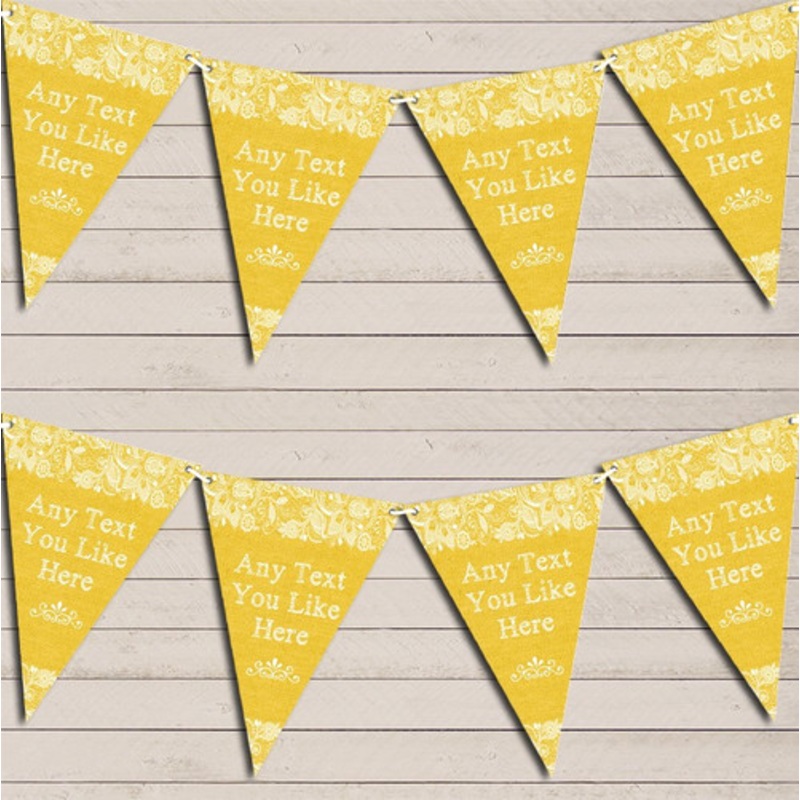 Pretty Lace Golden Yellow Tea Party Bunting Garland Party Banner – The Card Zoo
