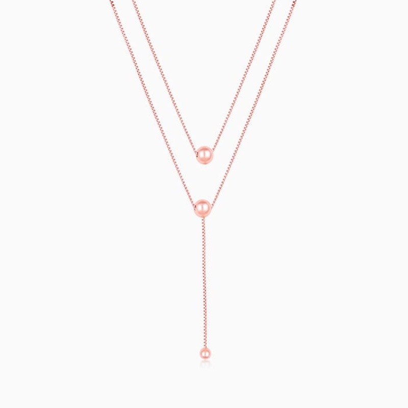 Rose Gold Terrific Trio Necklace