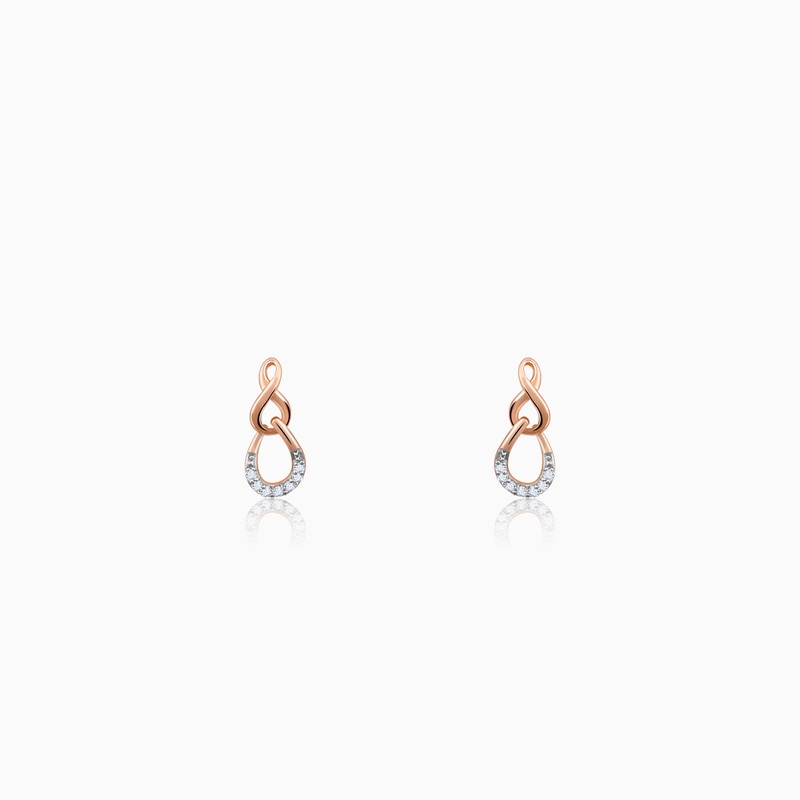 Rose Gold Twinkling Drops Diamond Earrings