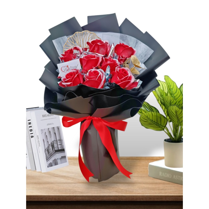 Snowy Soap Rose Bouquet Artificial Flower (Klang Valley Delivery)
