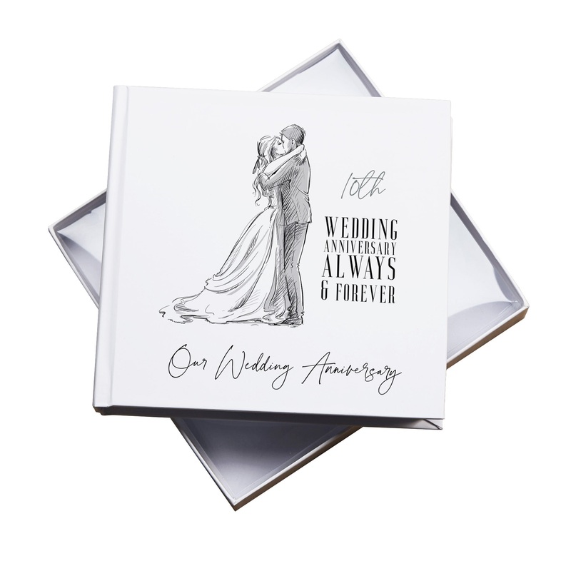 10th Wedding Anniversary Photo Album, White, Holds 50 Photos 6 x 4 , Gift Boxed Pack of 5 Wholesale Trade