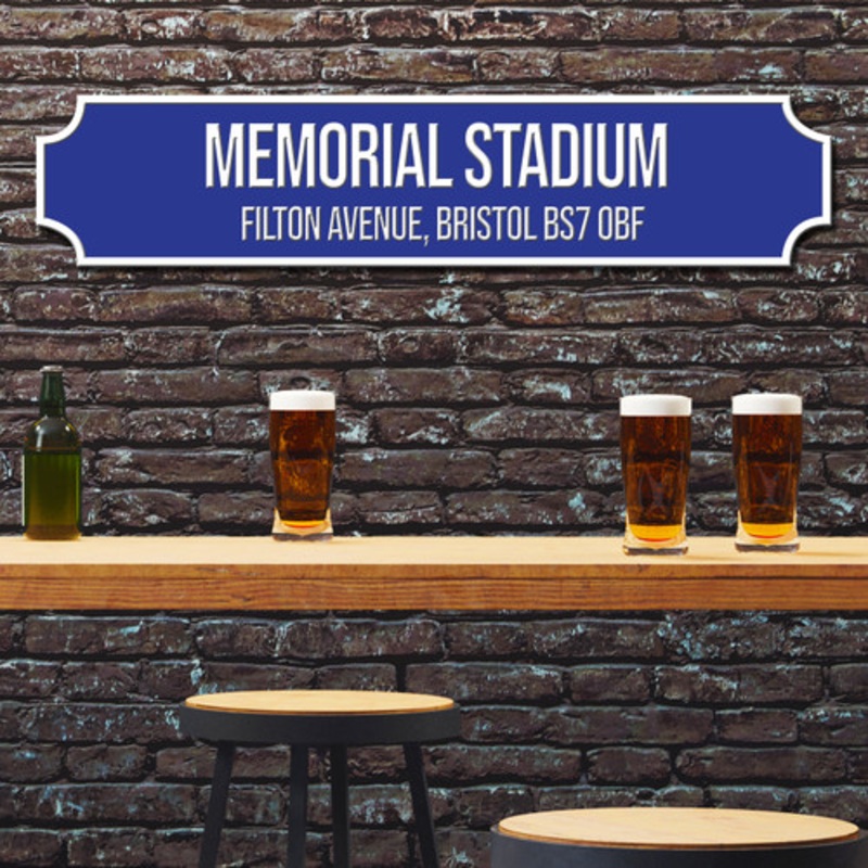 Bristol Rovers Memorial Stadium Blue and White Any Text Football Club 3D Train Street Sign – The Card Zoo
