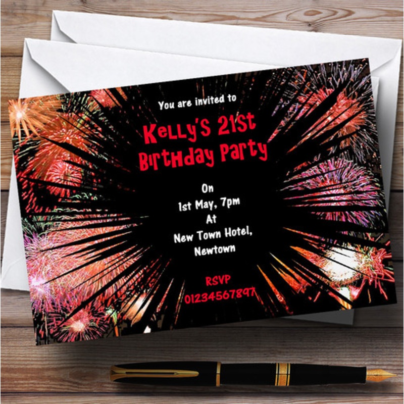 Fireworks Personalised Party Invitations – The Card Zoo