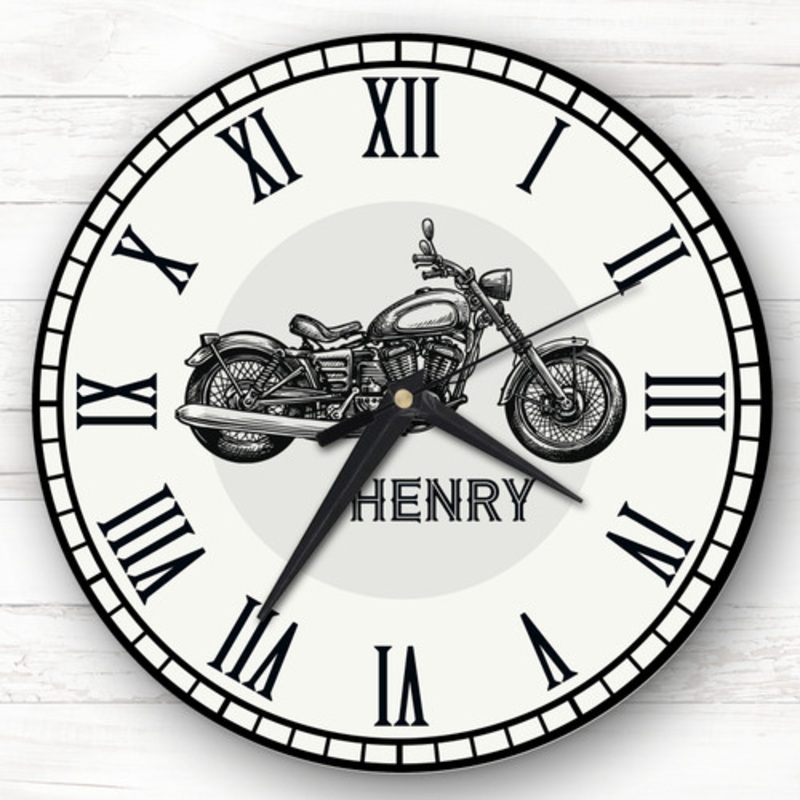 Motorbike Bike Vintage Retro Personalised Gift Personalised Clock – The Card Zoo