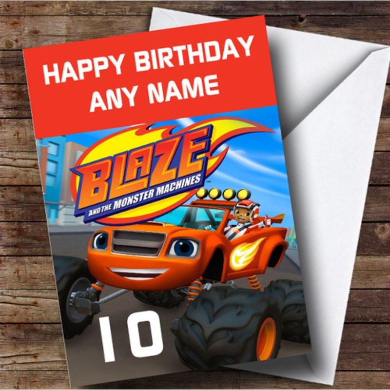 Personalised Blaze And The Monster Machines Any Age Children’s Birthday Card – The Card Zoo