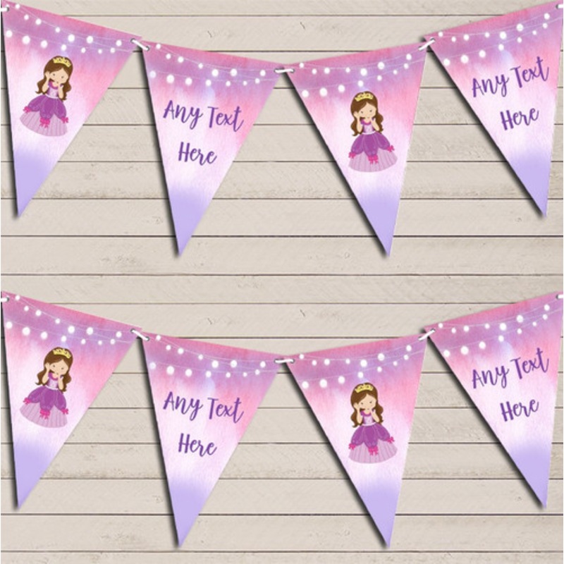 Pink and Purple Princess Children’s Birthday Bunting Garland Party Banner – The Card Zoo