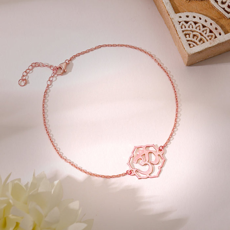 Rose Gold Omkara Bracelet Rakhi