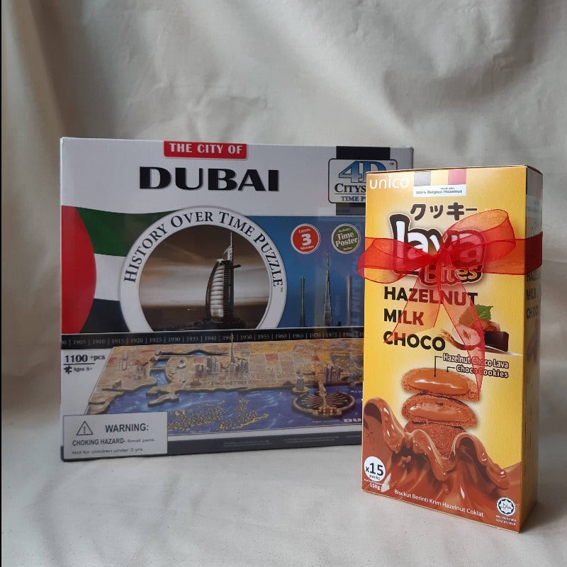 4D Cityscape 3 Layer Dubai City Puzzle and Cookies (Klang Valley Delivery)