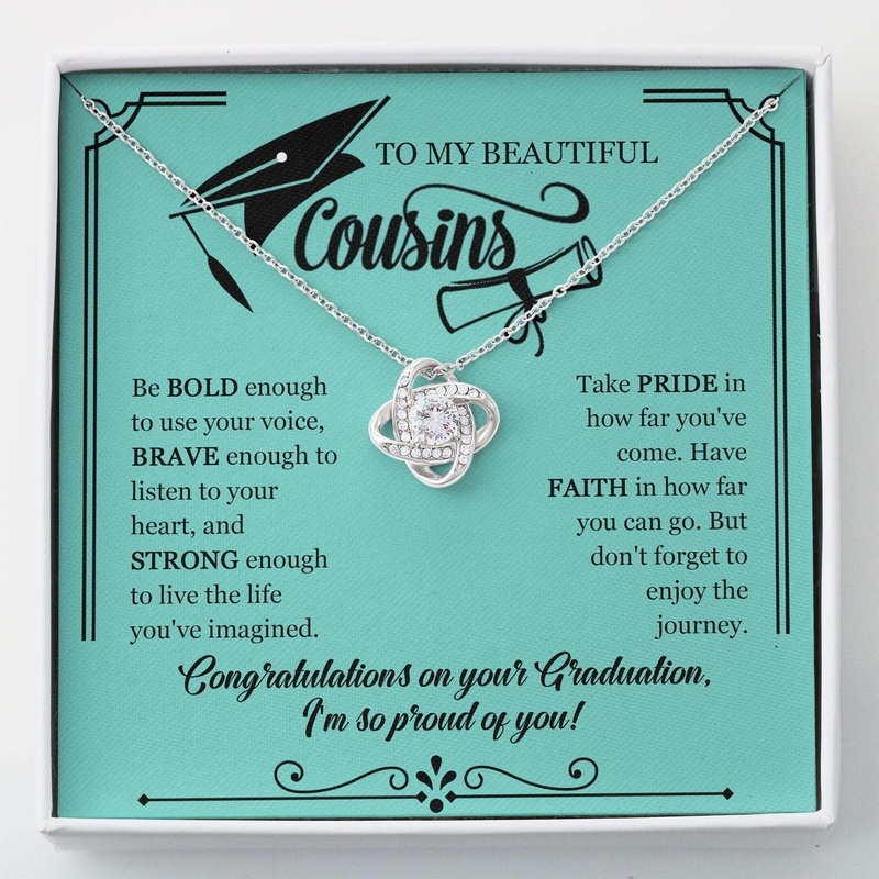Cousin Necklace  Graduation Necklace Gift For Cousin Congrat  Love Knot