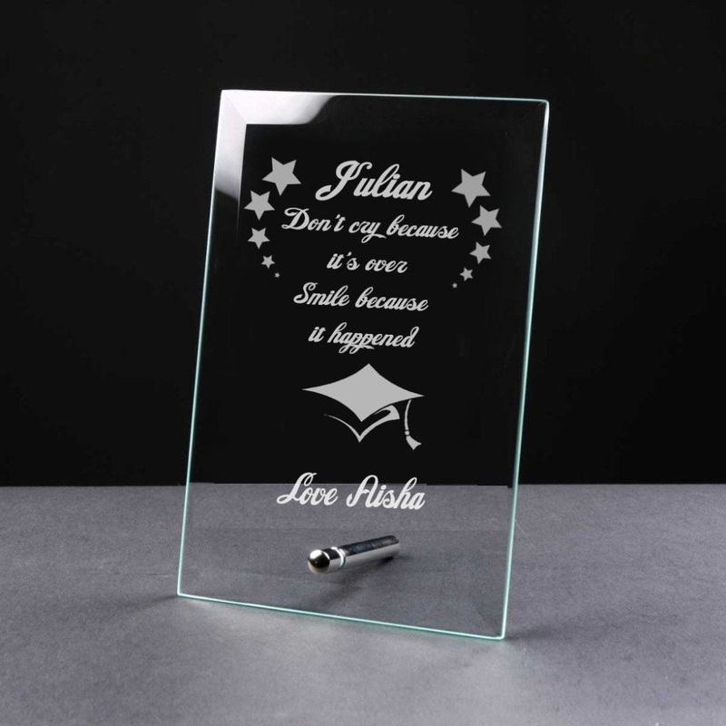 Personalised Graduation Keepsake Glass Plaque Gift