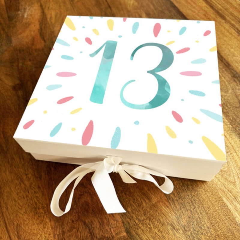 Rainbow Confetti Any Age Special Personalised Keepsake Birthday Gift Box – The Card Zoo