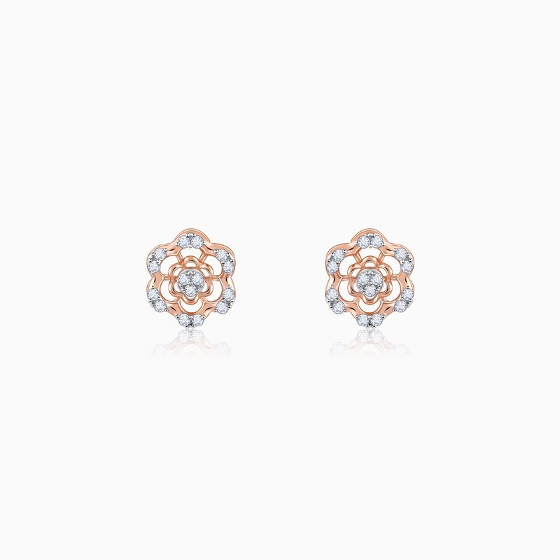 Rose Gold Stately Diamond Earrings