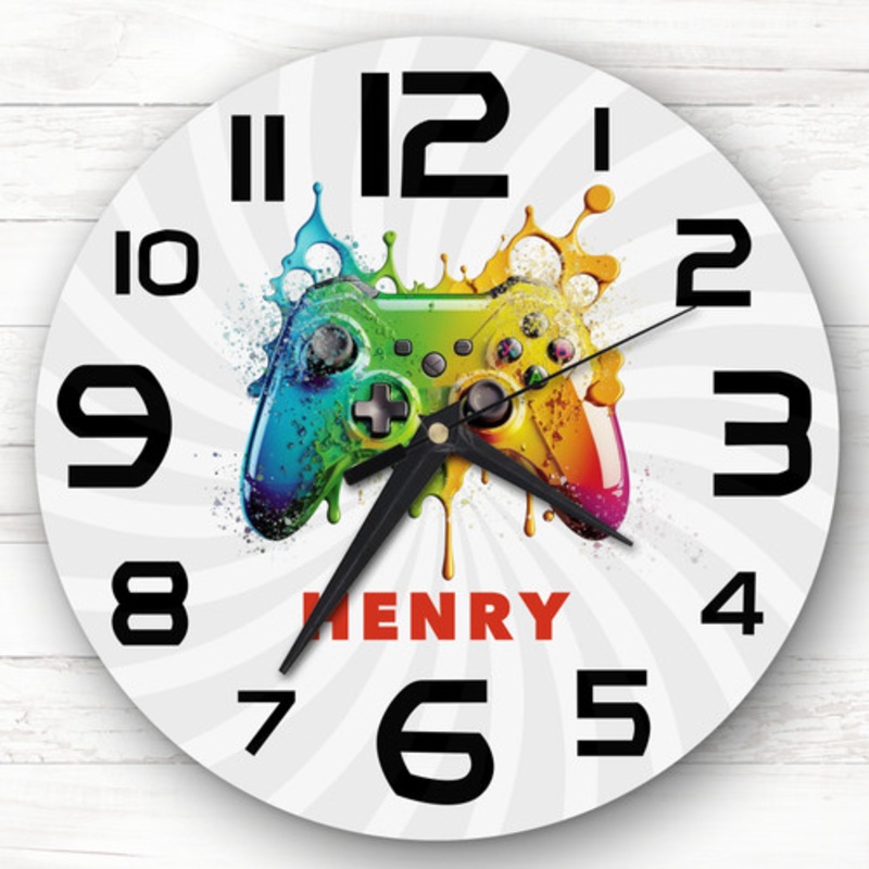 Splash Game Controller Personalised Gift Personalised Clock – The Card Zoo