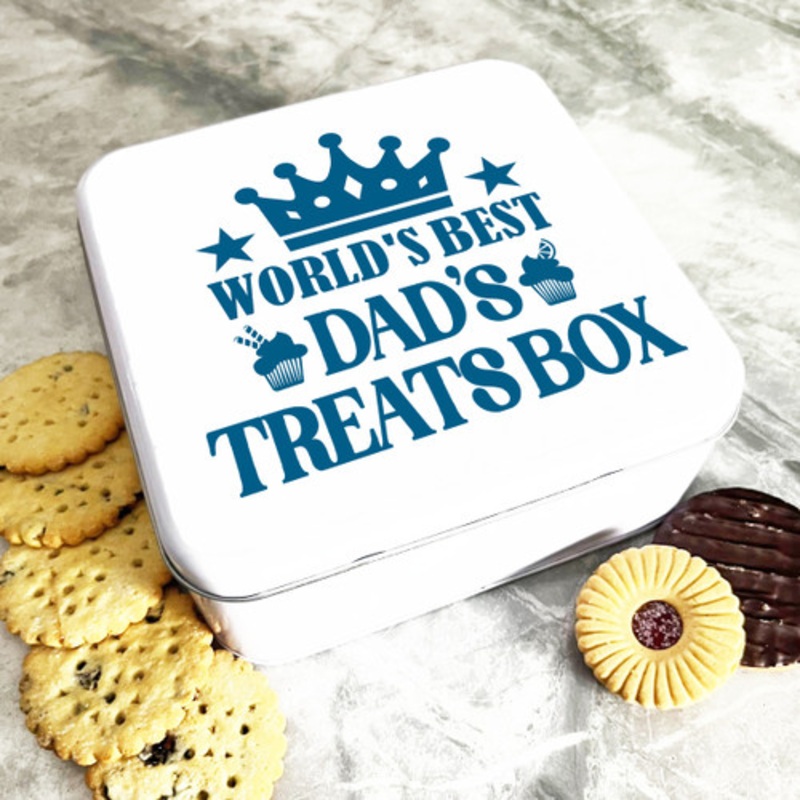 Square World’s Best Dad Treats Box Personalised Treat Tin – The Card Zoo