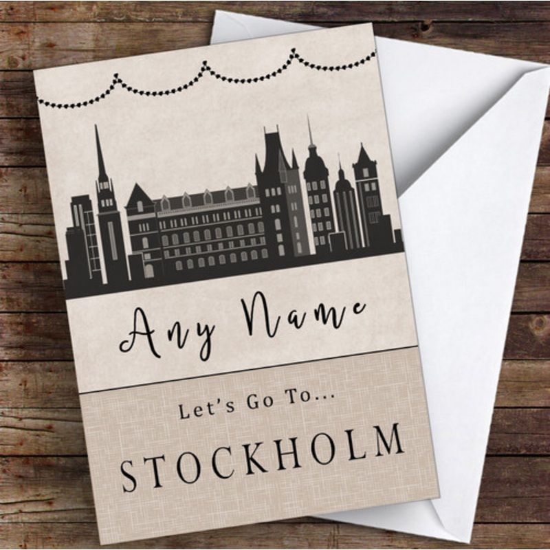 Surprise Let’s Go To Stockholm Personalised Greetings Card – The Card Zoo