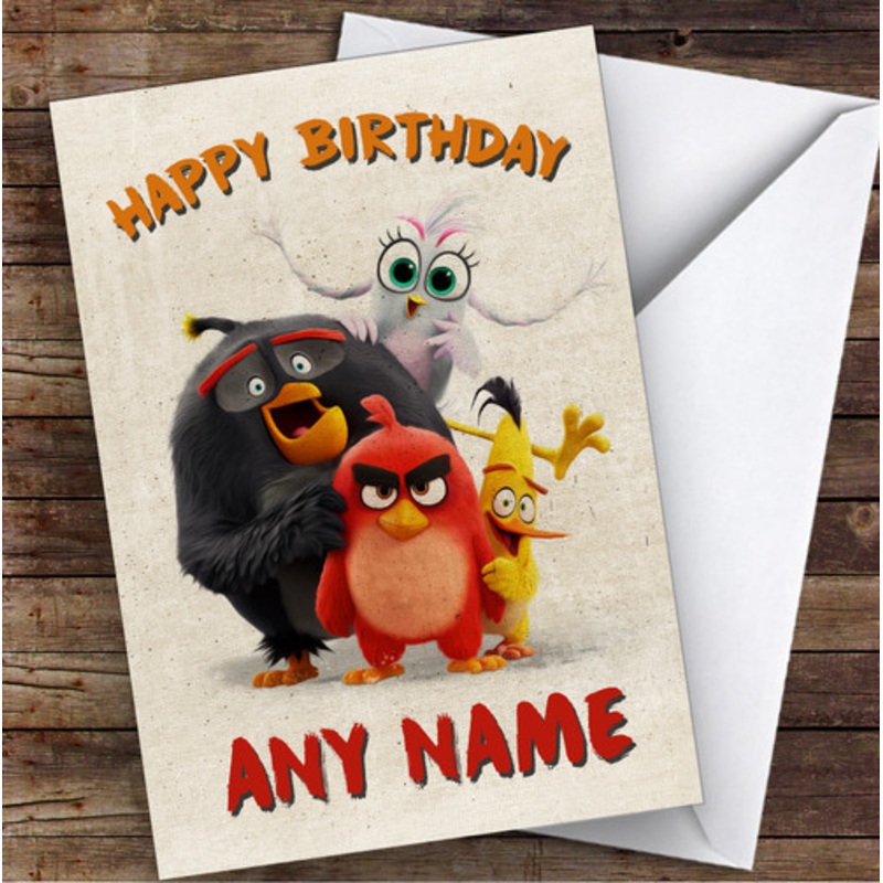 The Angry Birds Retro Children’s Kids Personalised Birthday Card – The Card Zoo