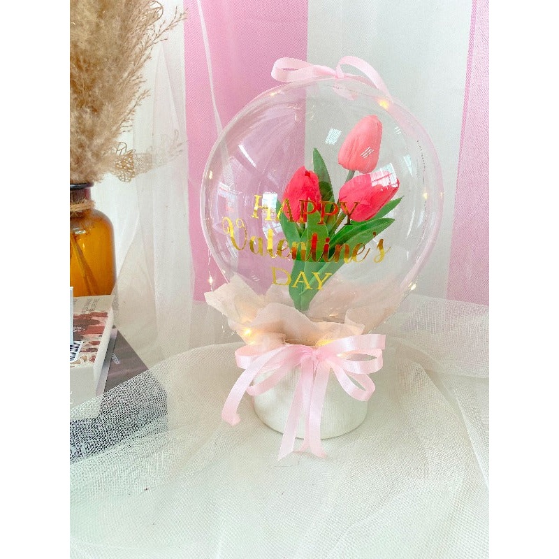 Tulips In Balloon (Artificial Flower) (Penang Delivery Only)