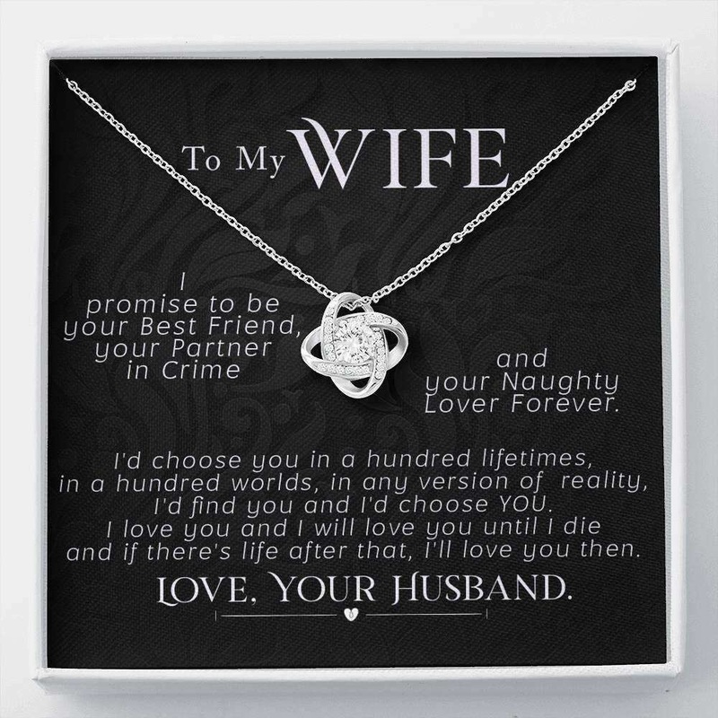Wife Necklace, To My Wife Necklace, Valentines Day Love Knot Pendant Wife Gift, I Promise To Be