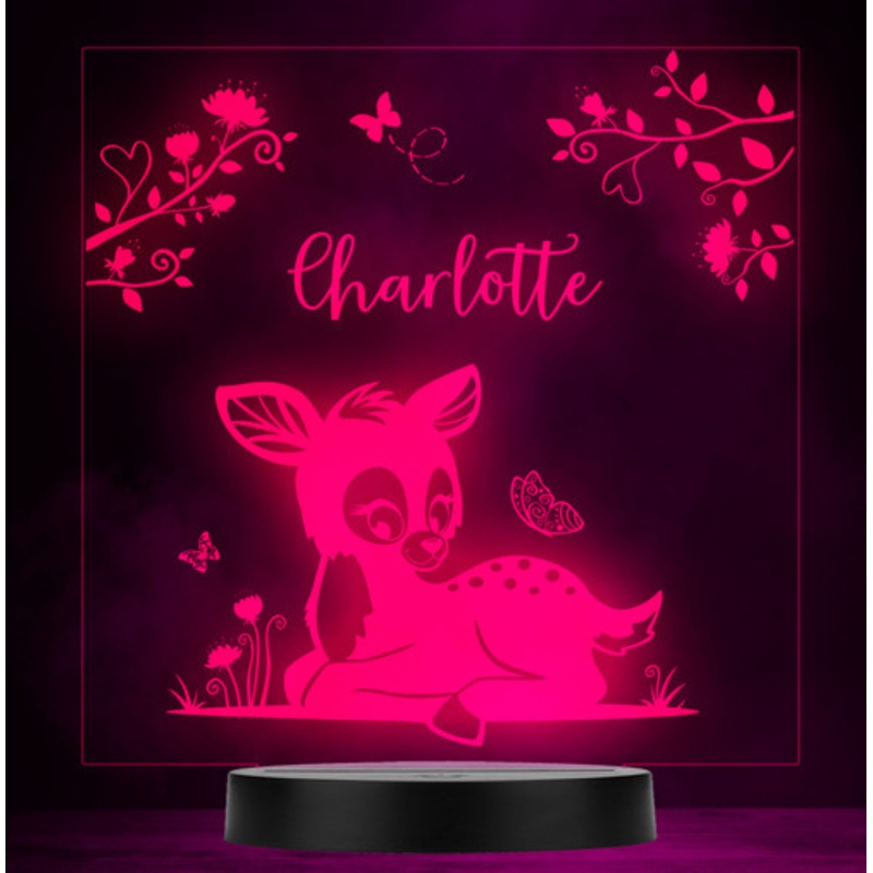 Baby Fawn Bambi Deer Personalised Gift Colour Changing Led Lamp Night Light – The Card Zoo