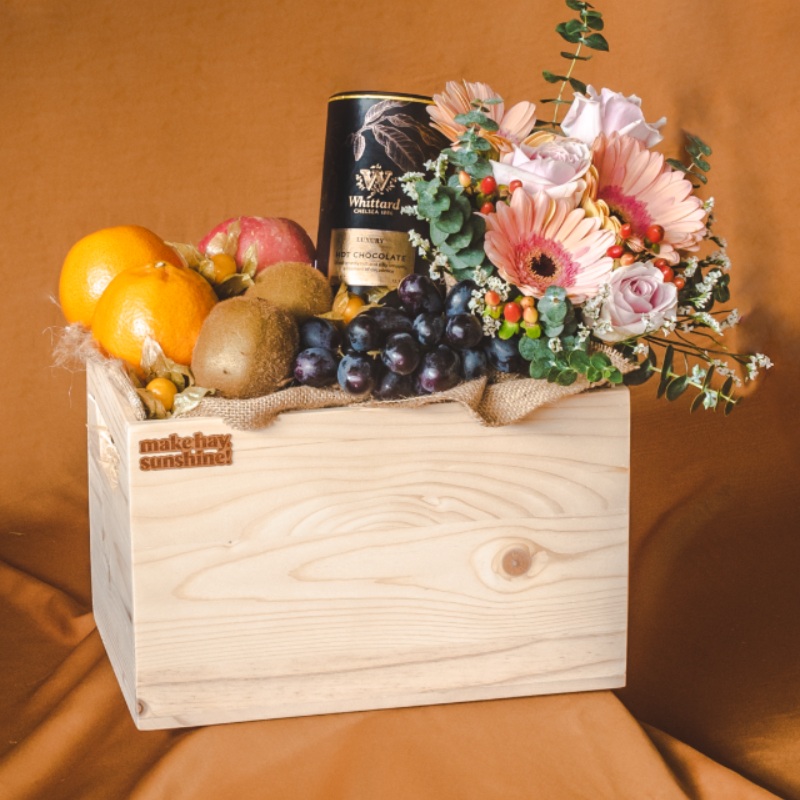 Best Wishes – Fruit Basket with Hot Chocolate (L Size) (Klang Valley Delivery)