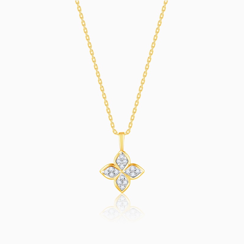 Gold Floret Diamond Pendant