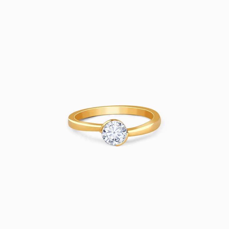 Gold Hug Solitaire Diamond Ring