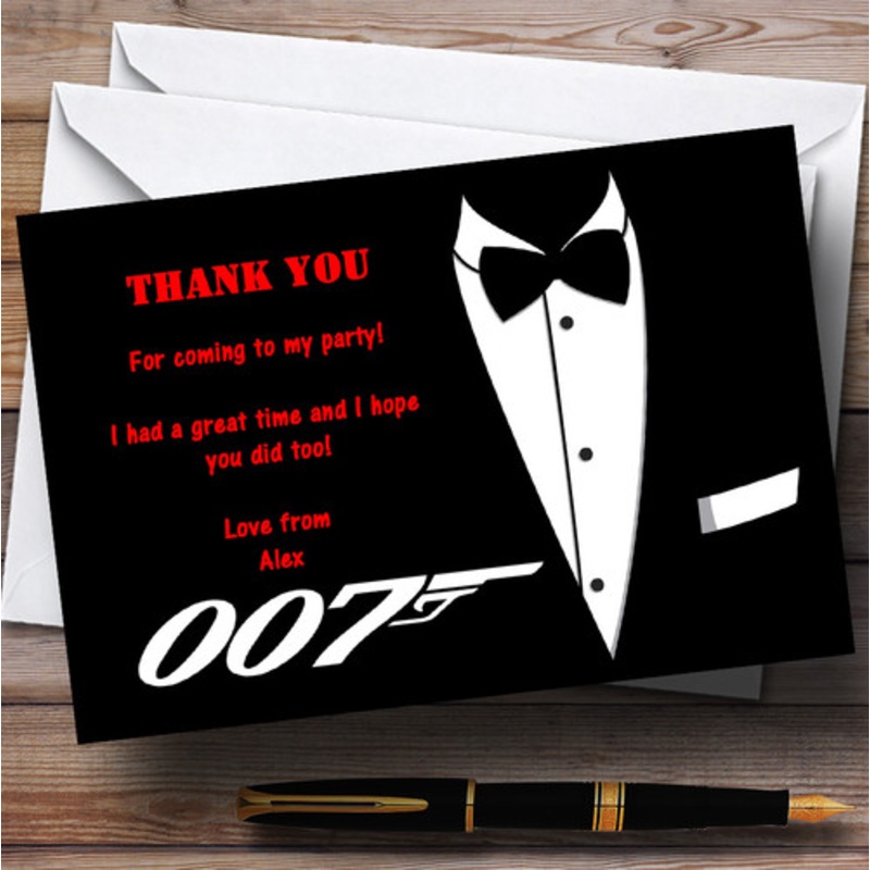 James Bond Personalised Party Thank You Cards – The Card Zoo