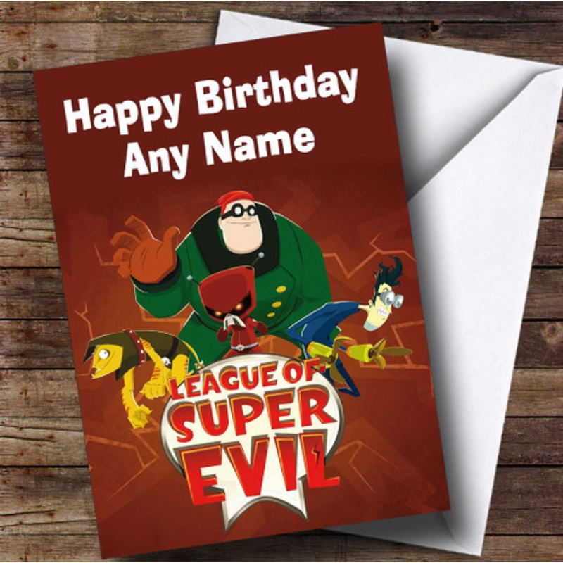 League Of Super Evil Personalised Children’s Birthday Card – The Card Zoo