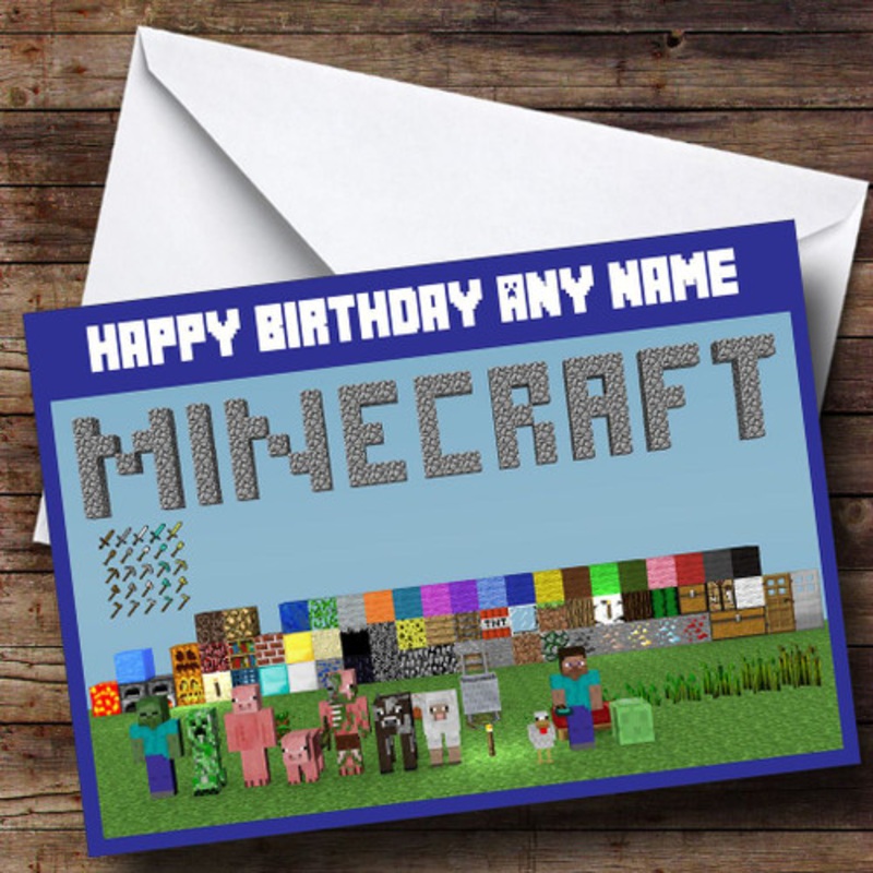 Minecraft Characters Personalised Birthday Card – The Card Zoo