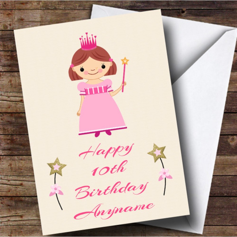 Pink Princess Girls Children’s Birthday Personalised Card – The Card Zoo