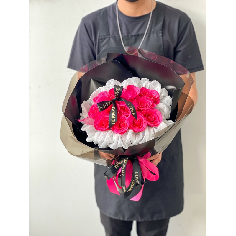 Pinkfloyd Rose- Soap Flower Bouquet (Klang Valley Delivery)