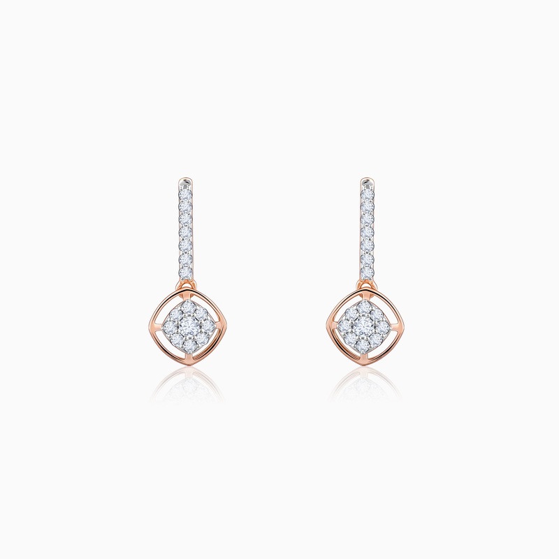 Rose Gold Delicate Shine Diamond Earrings