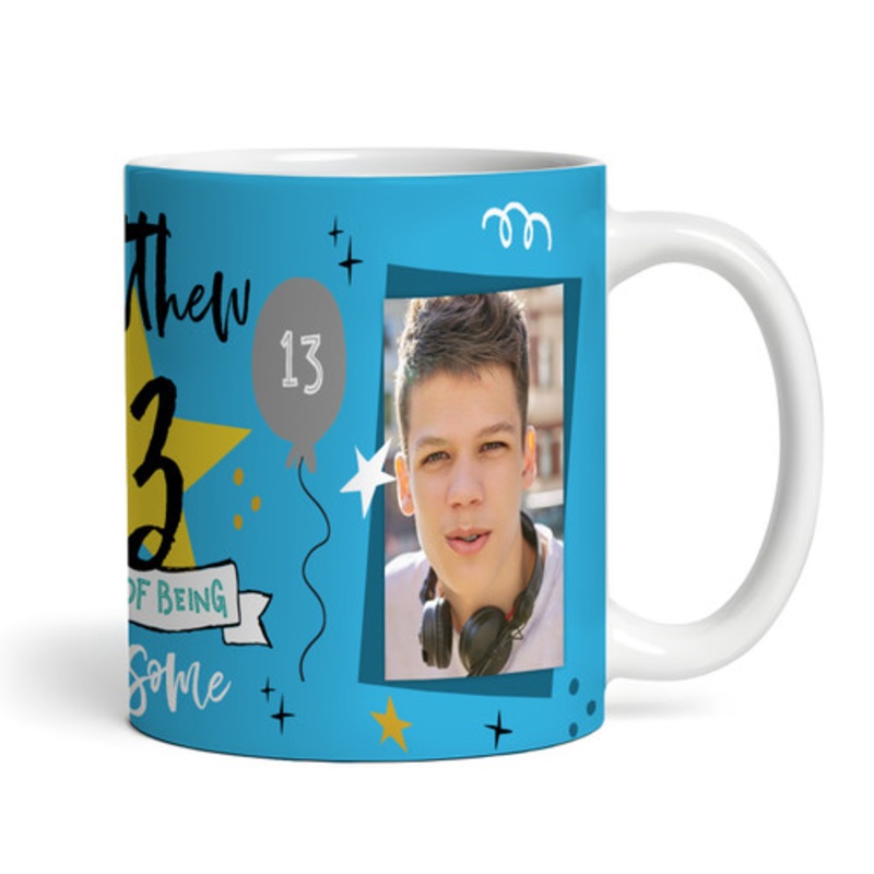 13 Years Photo Blue 13th Birthday Gift For Teenage Boy Personalised Mug – The Card Zoo