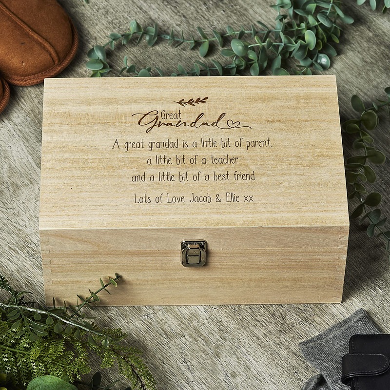 Personalised Large Wooden Great Grandad Sentiment Memory Keepsake Gift