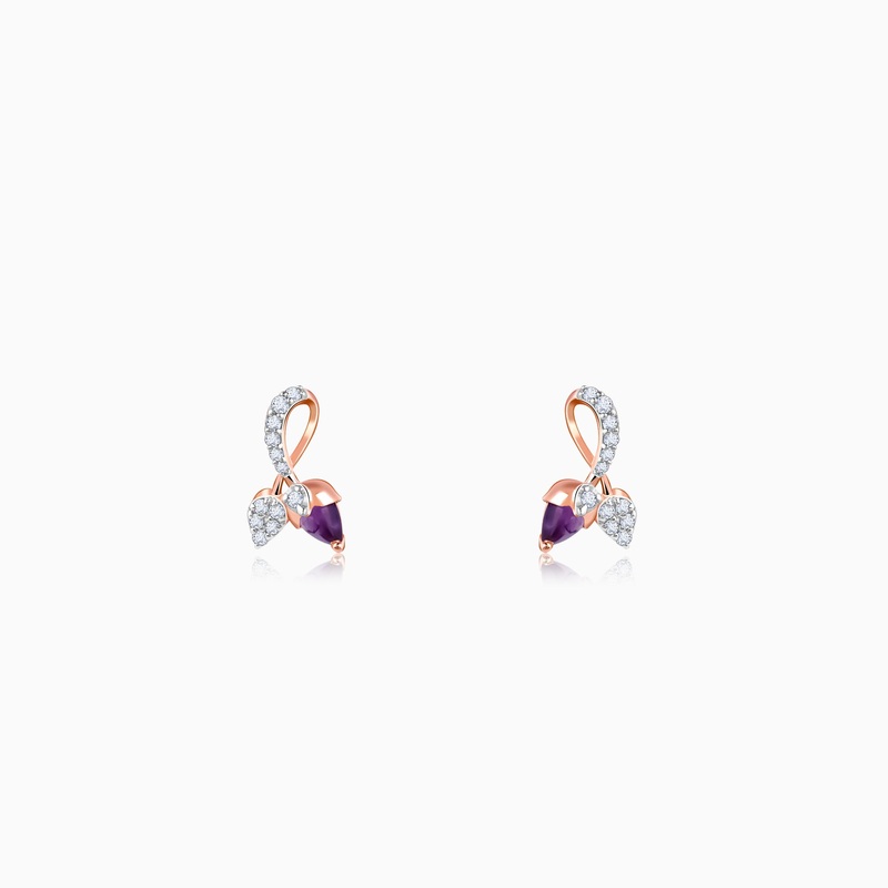 Rose Gold Gracious Tulip Lab Grown Diamond Earrings