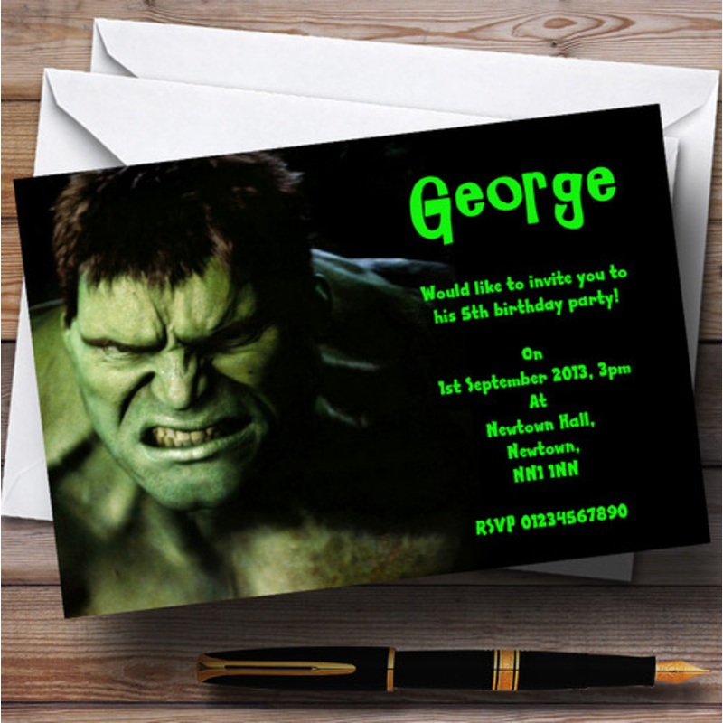 The Incredible Hulk Personalised Children’s Party Invitations – The Card Zoo