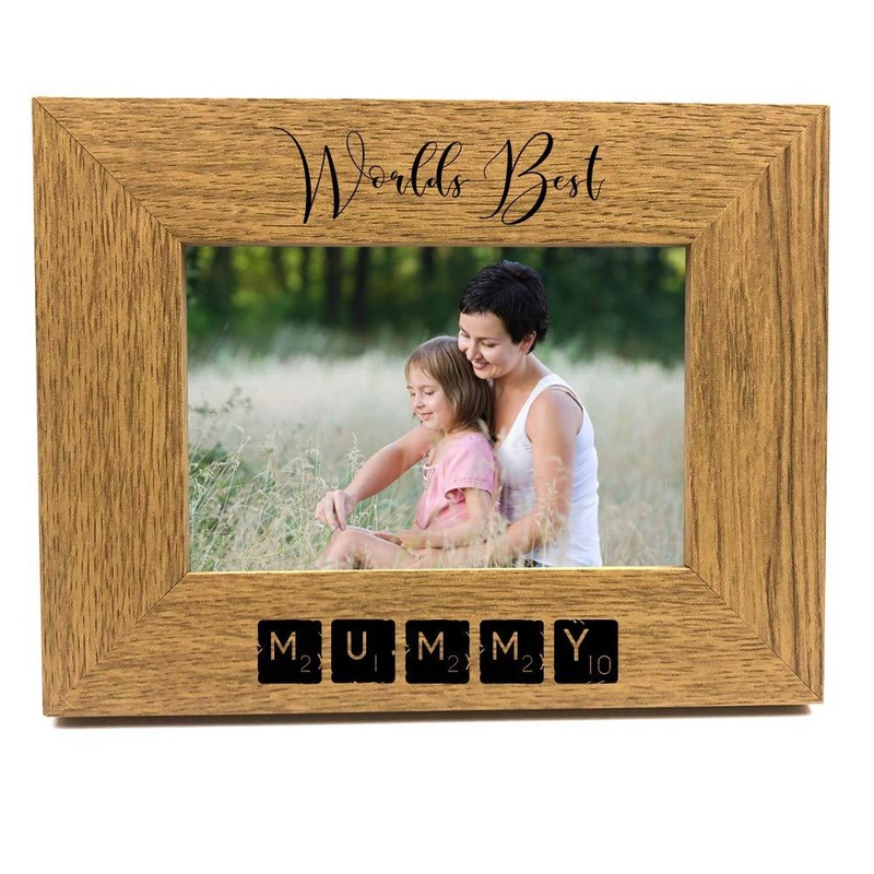 Wooden Engraved Mum Photo Picture Frame Gift Idea Worlds Best Mummy